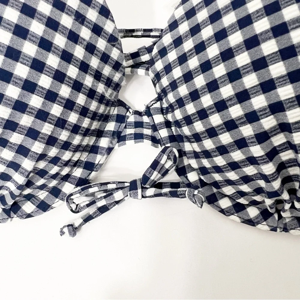Victoria's Secret Gingham Bikini Top Removable Push Up Pad Pin Up Retro Size 34C